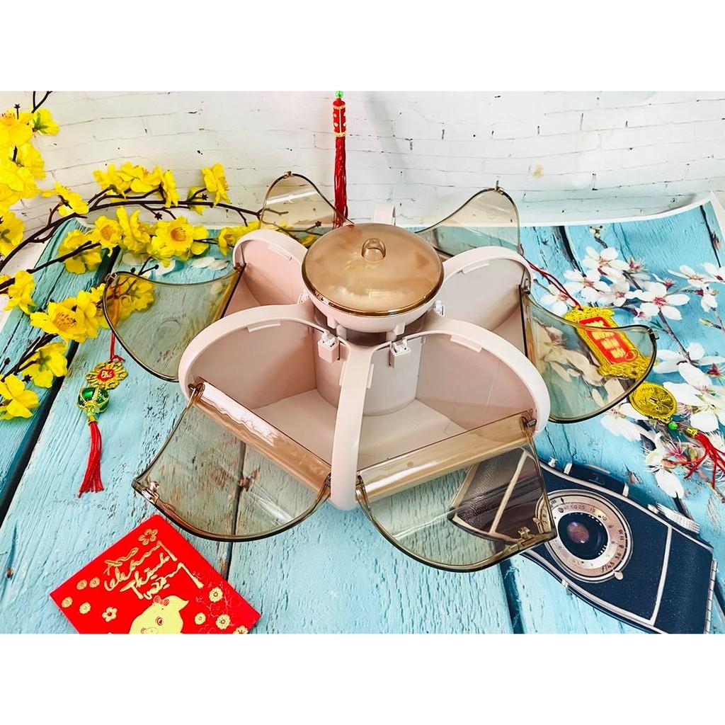 Hộp mứt Tết, Khay Đựng Mứt Xoay 6 Cánh - Nhựa C.Lượng, Dày, Sang Trọng. Chuyên phục vụ Sp Gia dụng, Khuôn làm bánh, Dụng
