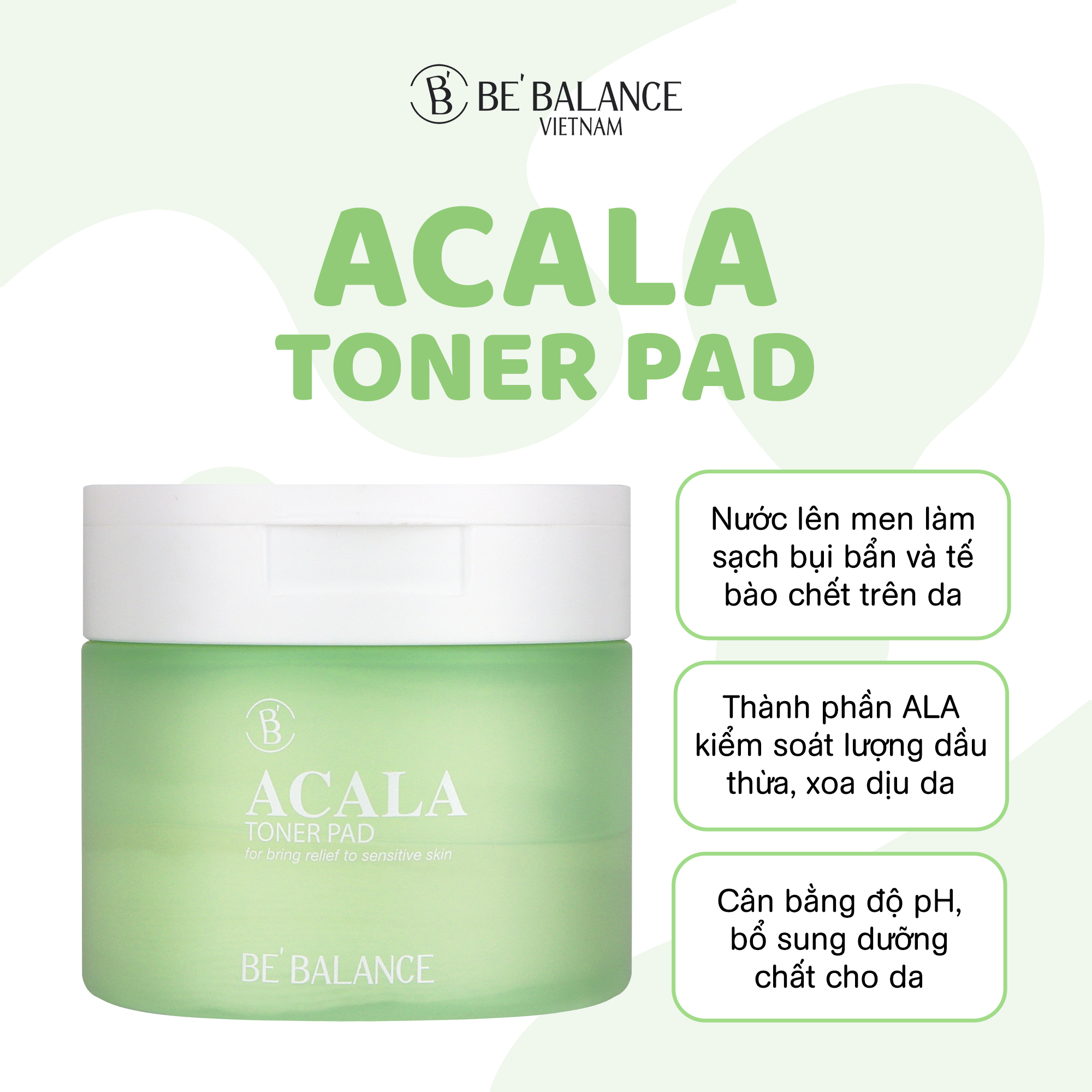 Nước cân bằng da BEBALANCE Acala Toner Pad 150ml