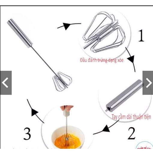 Combo 10 cây Đánh Trứng Inox Có Trục Xoay Tự Động Nhỏ Gọn Tiện Dụng