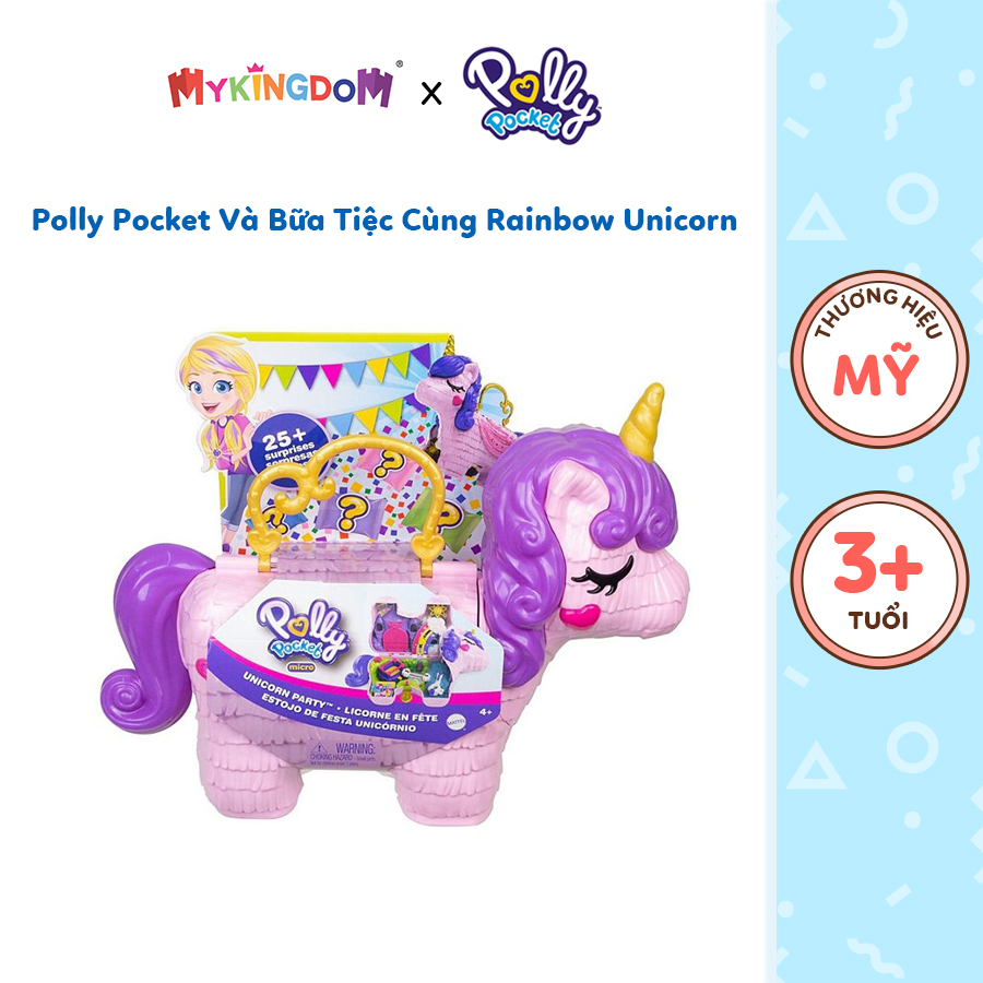 Đồ Chơi Búp Bê POLLY POCKET Polly Pocket Và Bữa Tiệc Bất Ngờ Cùng Rainbow Unicorn GKL24