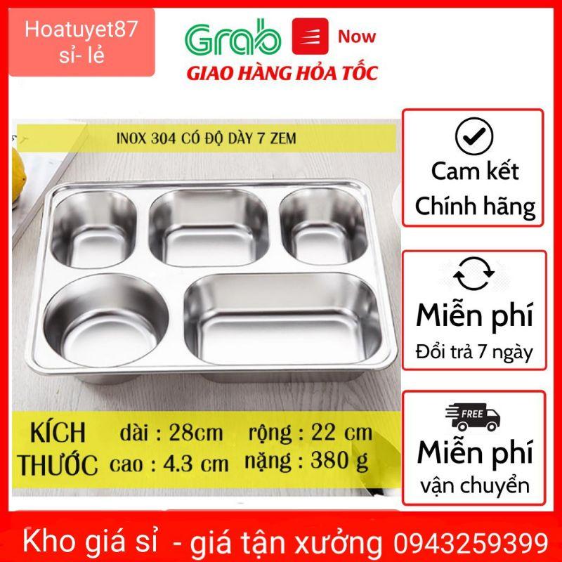 Khay cơm inox 5 ngăn giá rẻ văn phòng