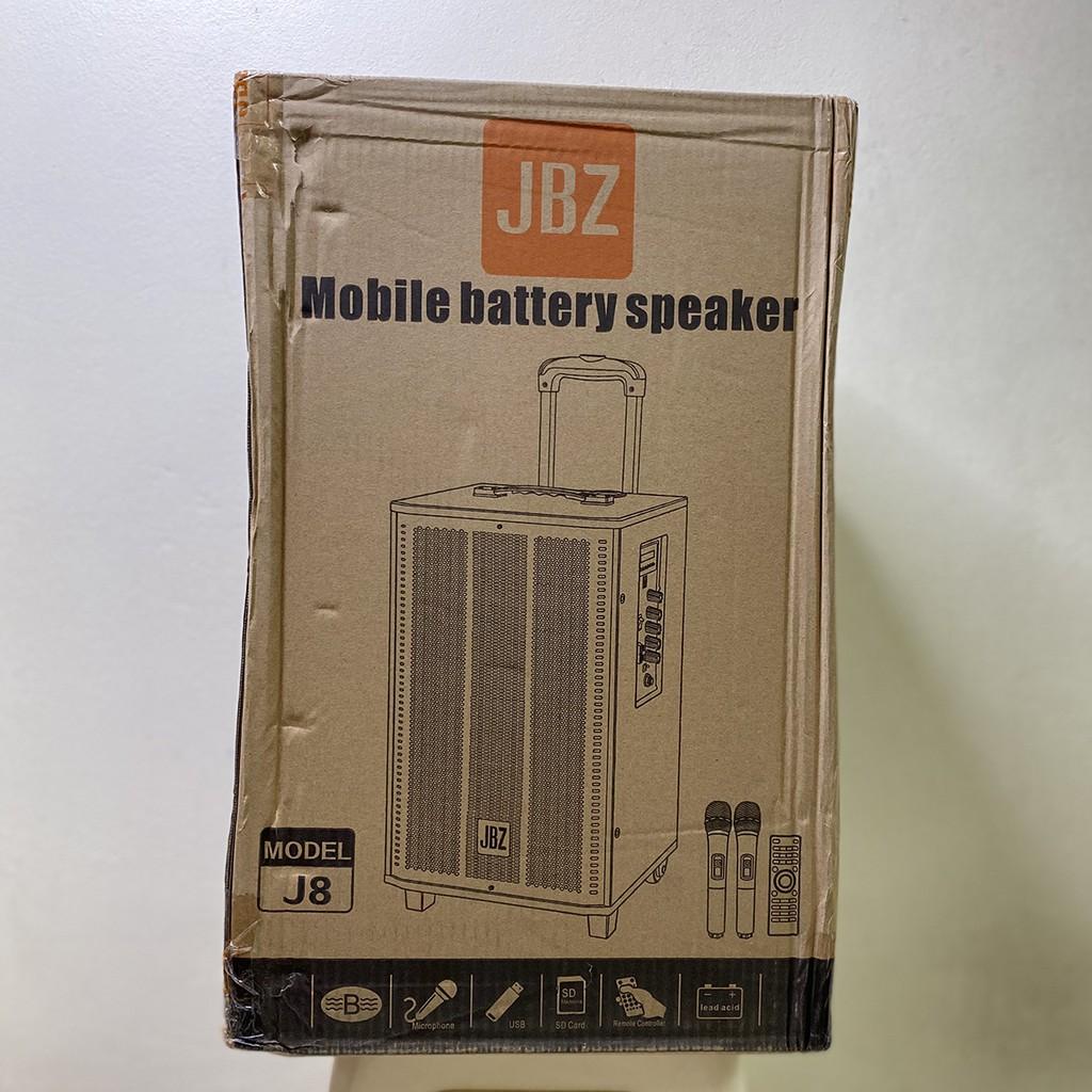 Loa kéo karaoke bluetooth JBZ J8 tặng 2 micro không dây - Hàng Chính Hãng