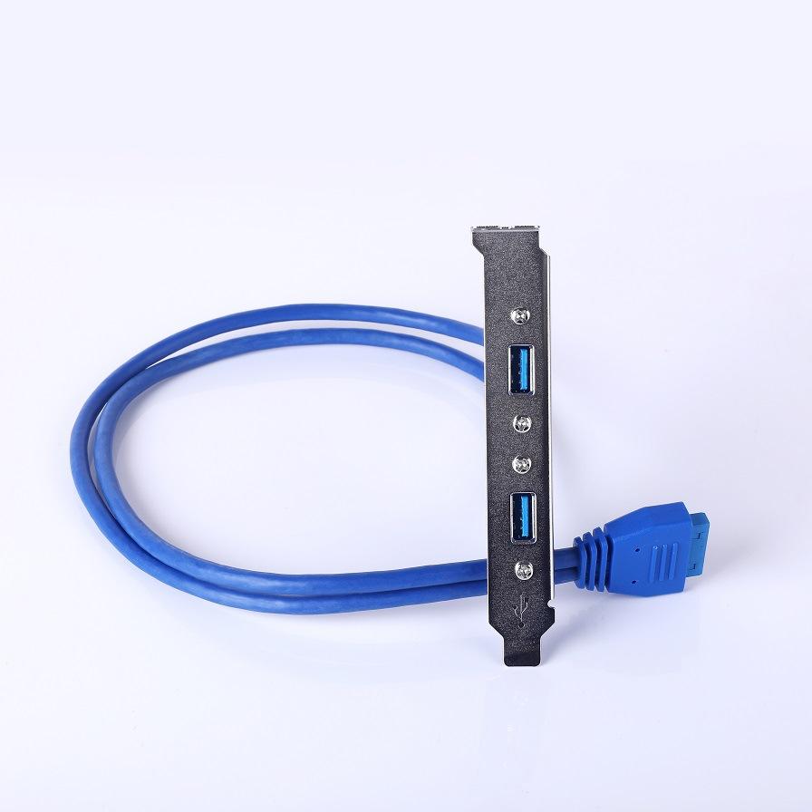 Mới 1 Kích Thước Đầy Đủ Giá Đỡ Bo Mạch Chủ 20pin Sang USB 3.0 Nữ Mặt Sau Đầu Kết Nối Cáp Có Khe Cắm PCI Đĩa