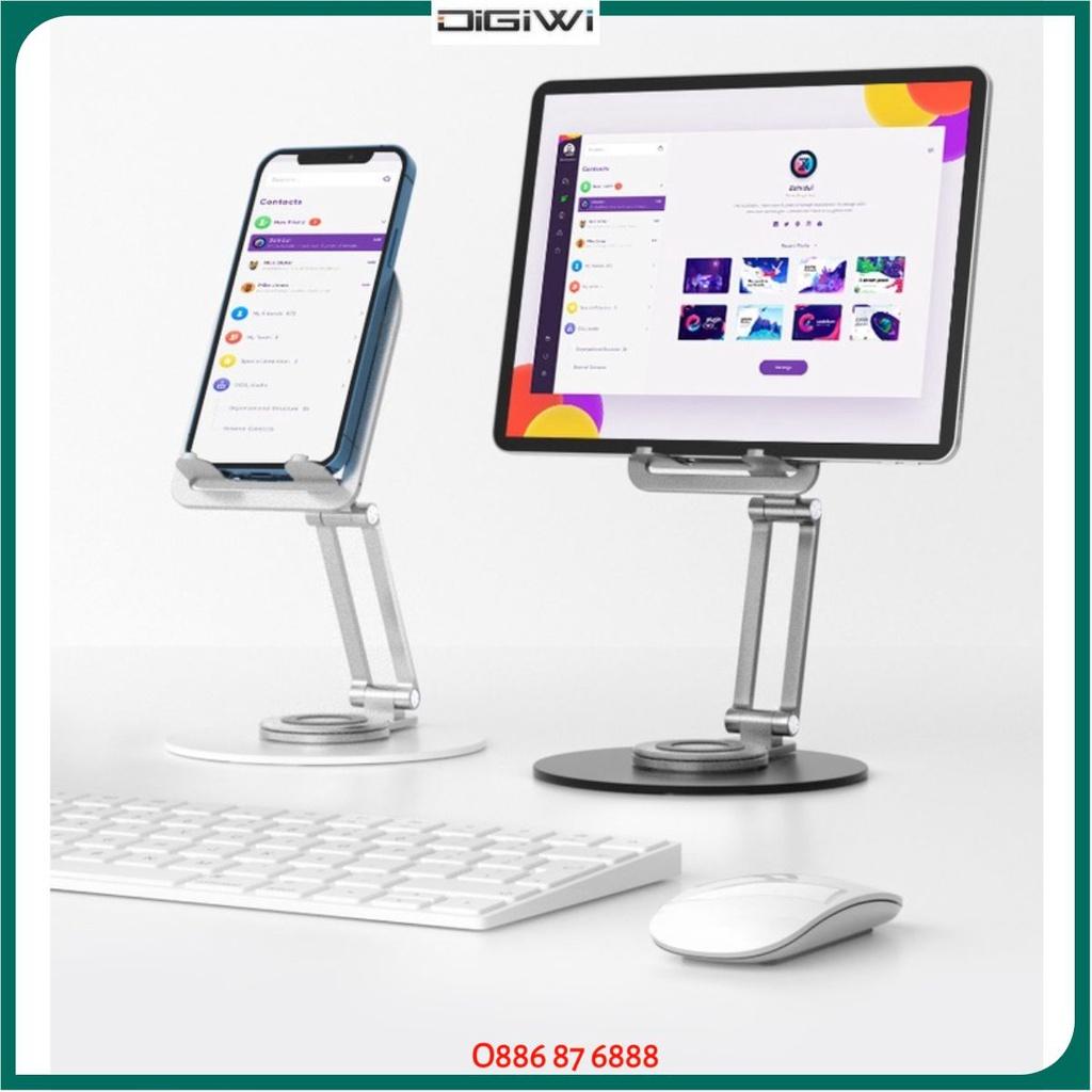 Giá đỡ điện thoại, máy tính bảng tablet L02 cho iPhone, iPad, Tablet hợp kim nhôm, có thẻ gấp gọn, xoay tròn 360 độ.
