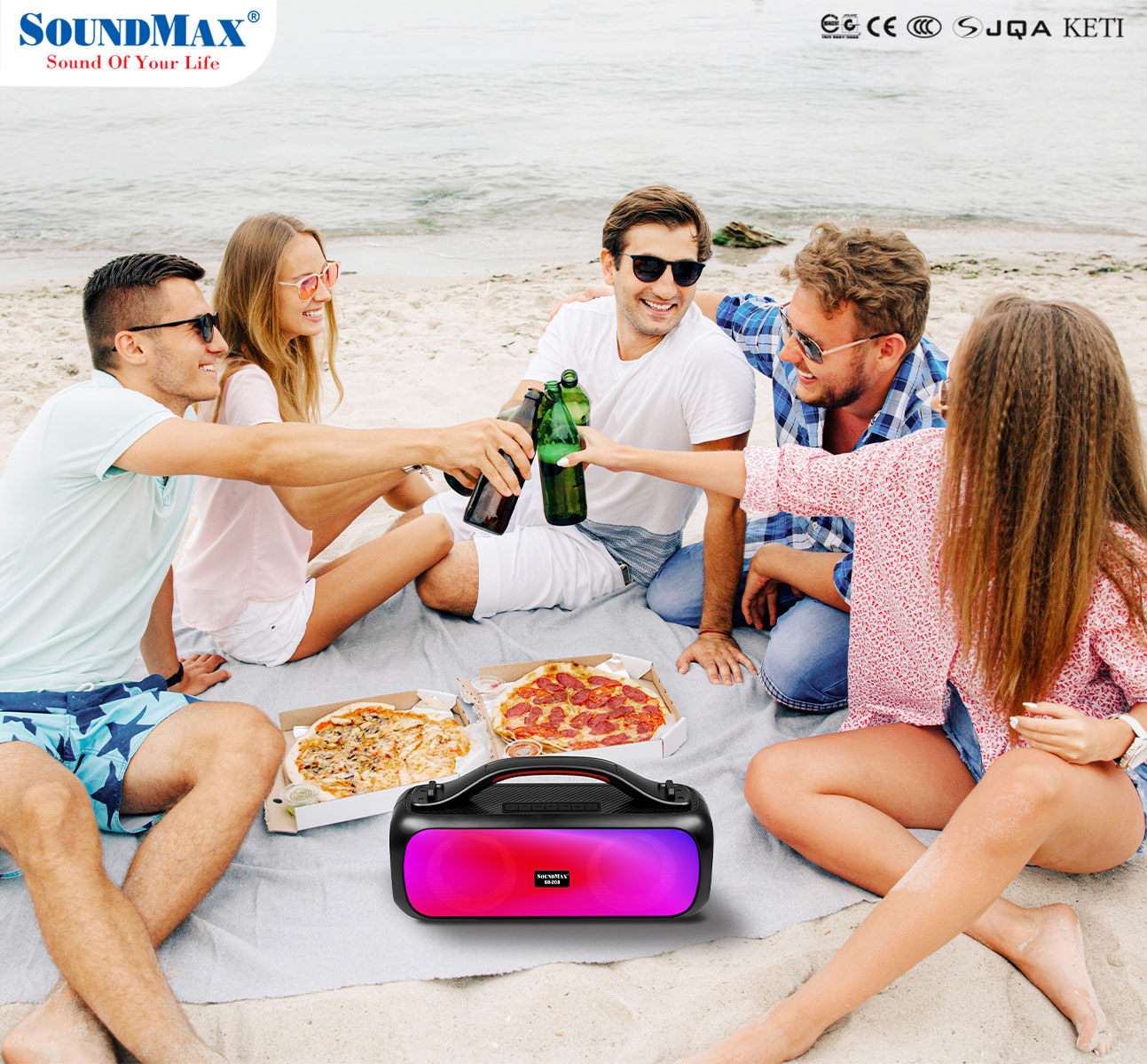 Loa Di Động Bluetooth SoundMax SB-208 - Hàng Chính Hãng - Bảo hành 12 tháng