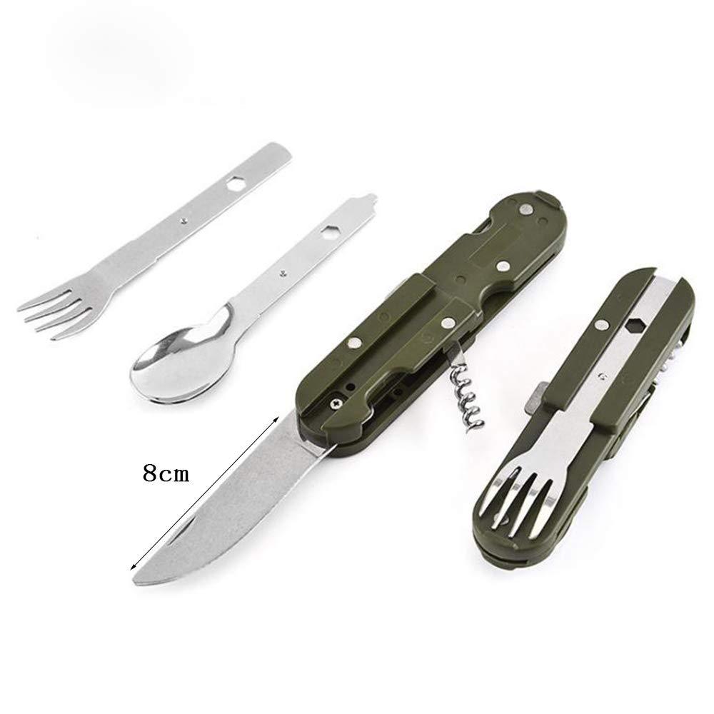 Các món ăn cắm trại trong 5 trong 1 thép không gỉ, dụng cụ khu cắm trại ngoài trời, các món ăn ngoài trời, rửa chén gấp đa chức năng (2 phòng