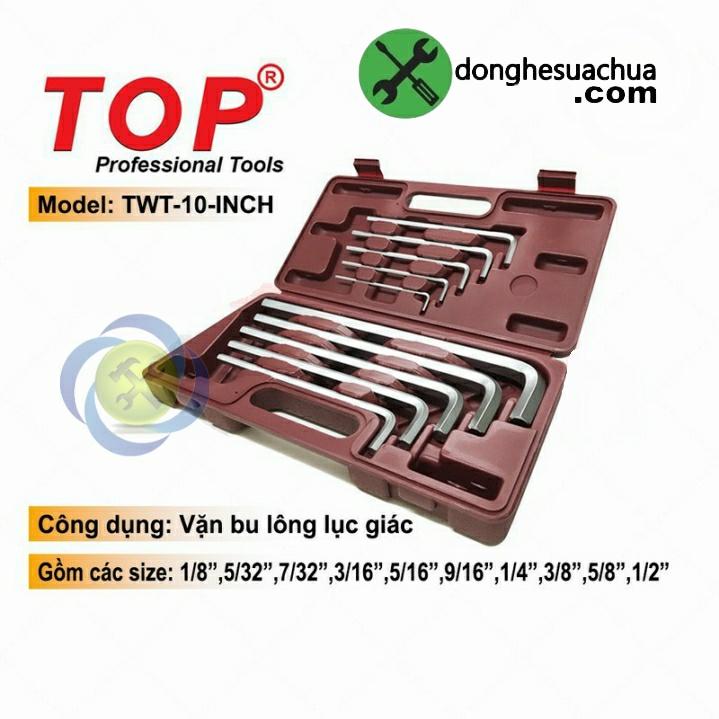 Bộ lục giác 1/8 -1/2 inch TOP TWT-10INCH (hệ inch)