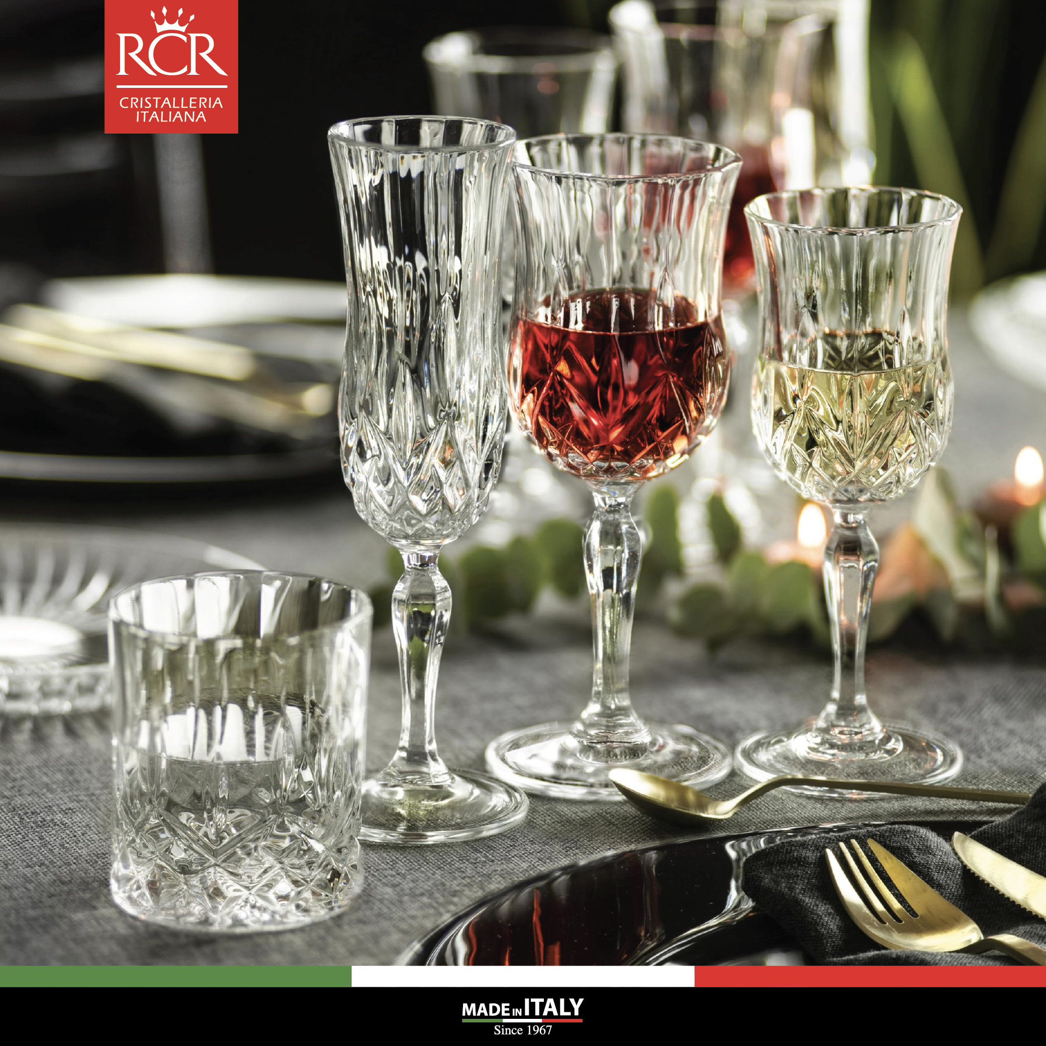 Ly Uống Vang Trắng, Vang Hồng Thuỷ Tinh Pha Lê Không Chì Ý RCR Crystal Opera 230 ml - Opera Wine Glass 230 ml