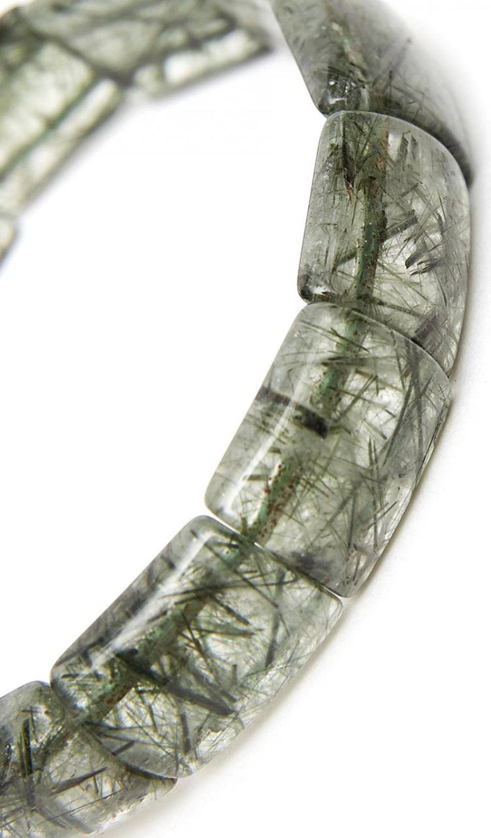 Vòng bản đá thạch anh tóc xanh bản 16x13mm mệnh hỏa, mộc - Ngọc Quý Gemstones