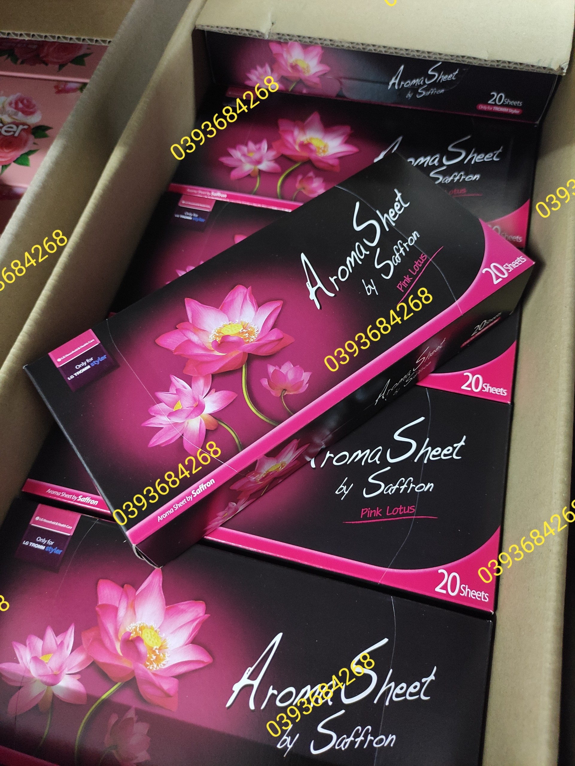 Giấy thơm Aromasheet hương hoa sen hồng dùng cho tủ chăm sóc quần áo LGstyler