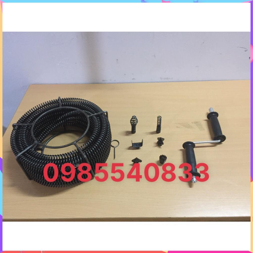 Dây thông tắc cống dài 12M dùng tay quay, thông bồn cầu,bồn rửa mặt,thông đường ống nước