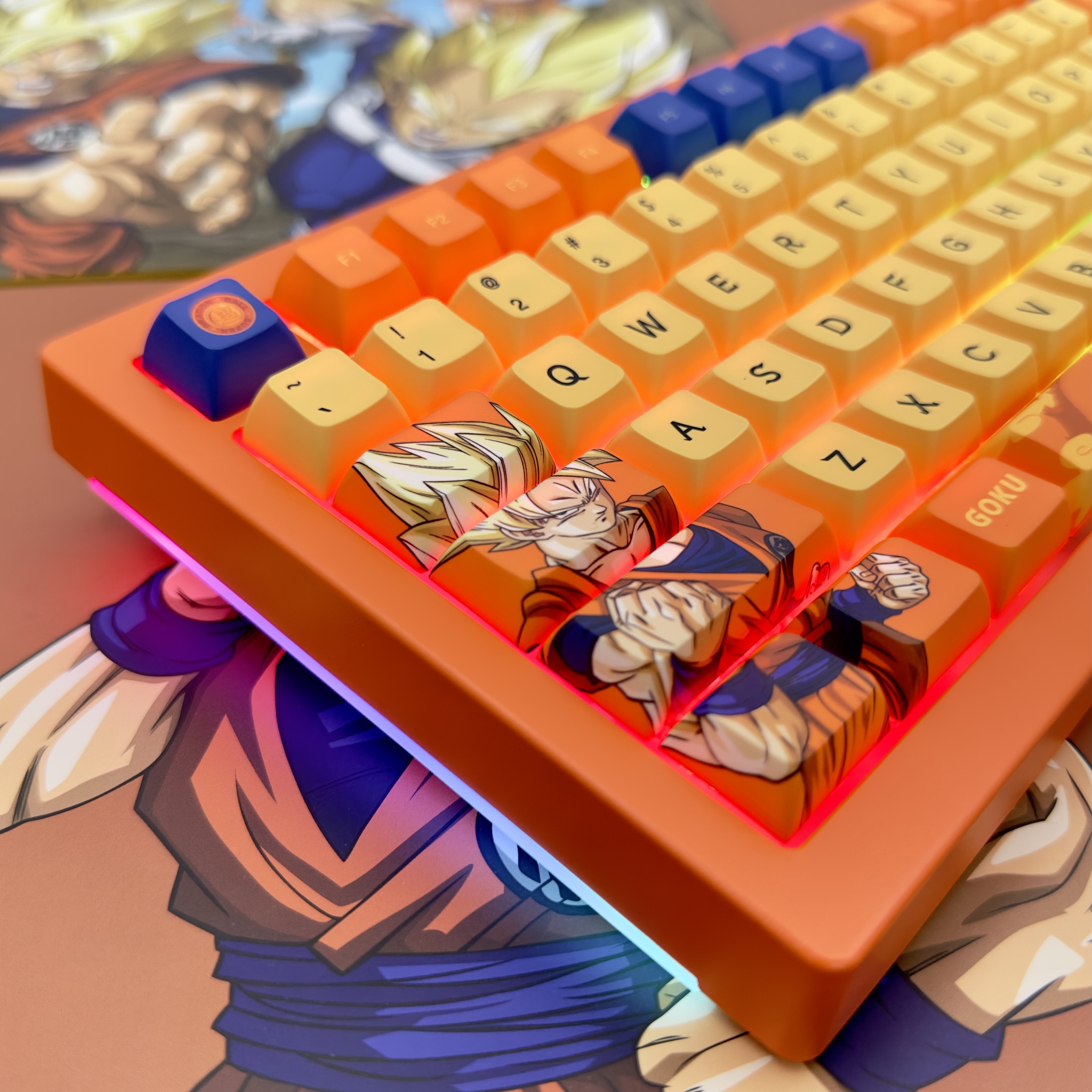 Bàn phím cơ AKKO 5075B Plus Dragon Ball Super – Goku (Multi-modes / RGB / Hotswap / Gasket mount) - Hàng chính hãng