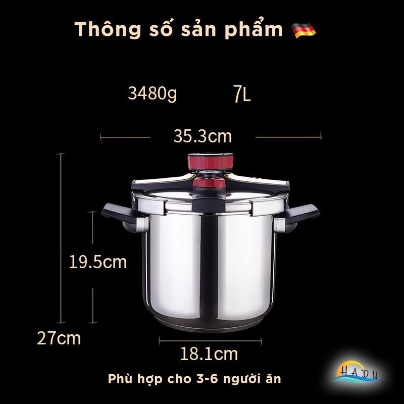 Nồi áp suất đa năng bếp từ inox 304 7L cao cấp độ bền cao chống cháy nổ hầm nhanh hơn tiết kiệm năng lượng HADU
