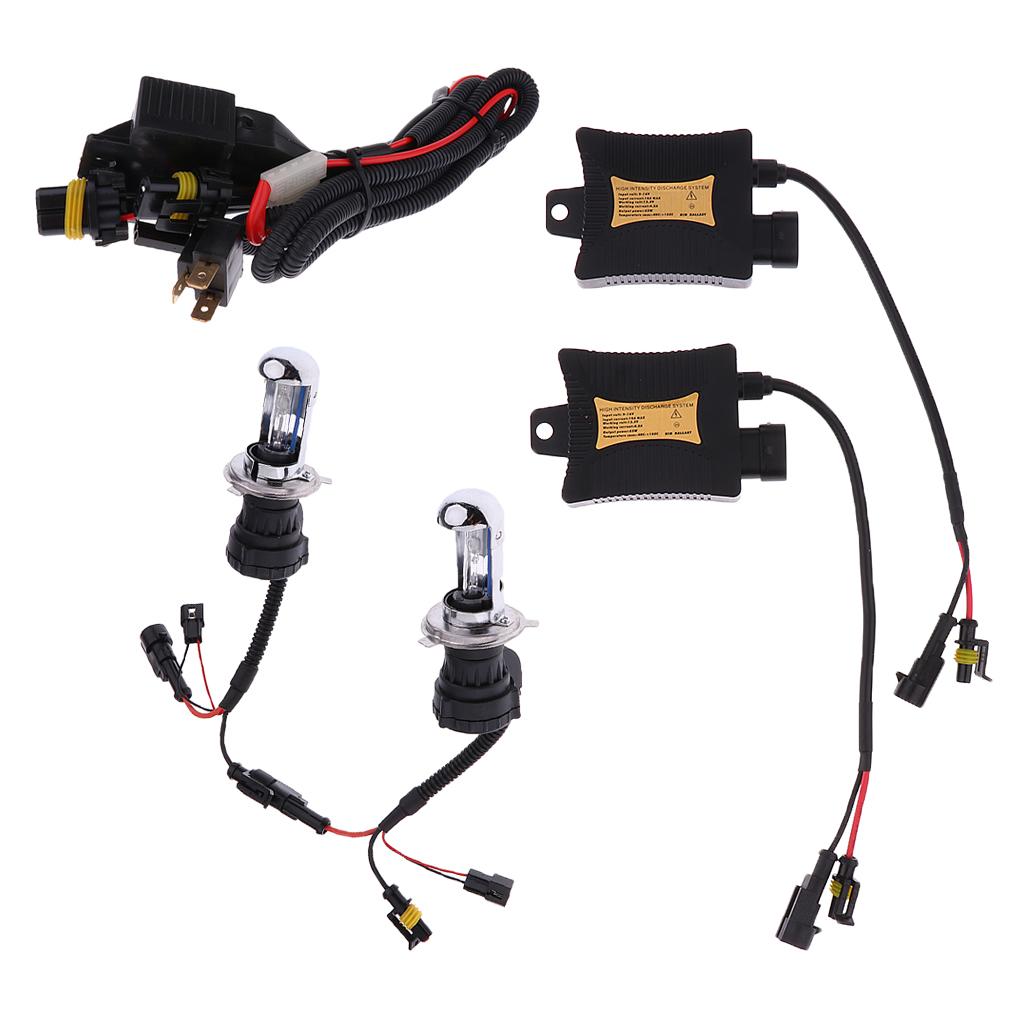 55w Hidden Bi-xenon Bulb Conversion Headlight Kit H4-3 8000K