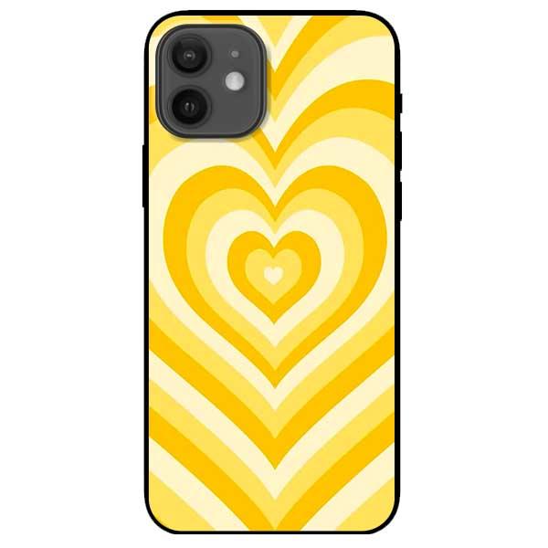 Ốp lưng dành cho Iphone 12 Mini - Iphone 12 - Iphone 12 Pro - Iphone 12 Pro Max - Tim Cầu Vồng Vàng