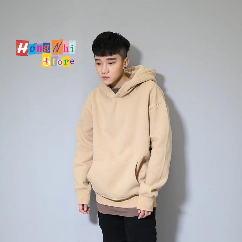 Áo Khoác Hoodie Trơn Ulzzang Unisex Màu Nude Chất Nỉ Bông Cao Cấp Dáng Rộng Nam Nữ - MM