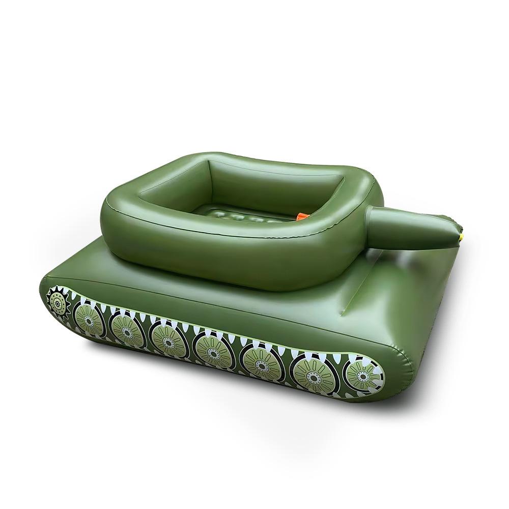 Phao nổi nhựa PVC bơm hơi hình xe tăng, đồ chơi nước cho trẻ em