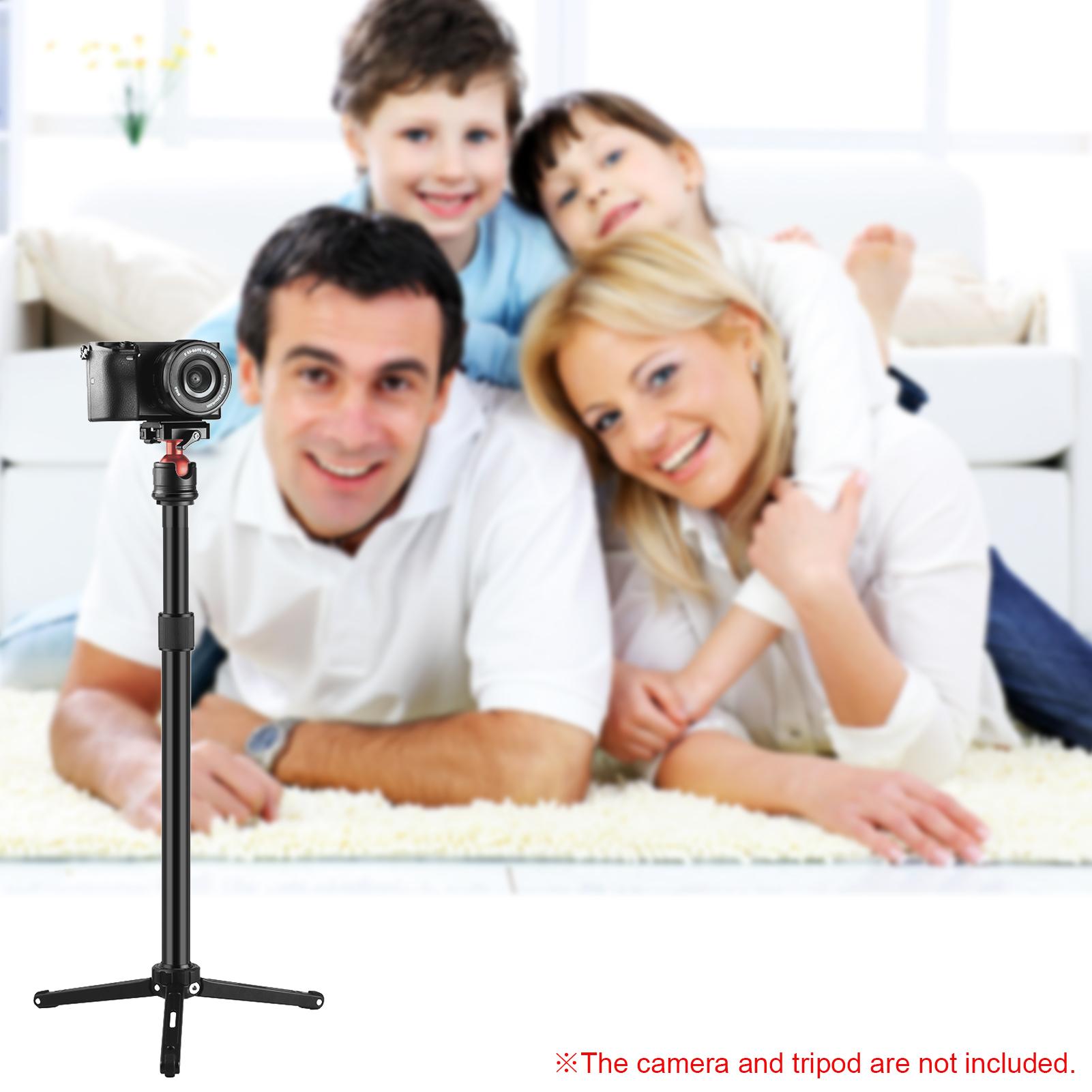 Adjustable Tripod Extension Rod Photography Extension Pole with 1/4 Inch Screw Adjustable Length 33~60cm for Camera