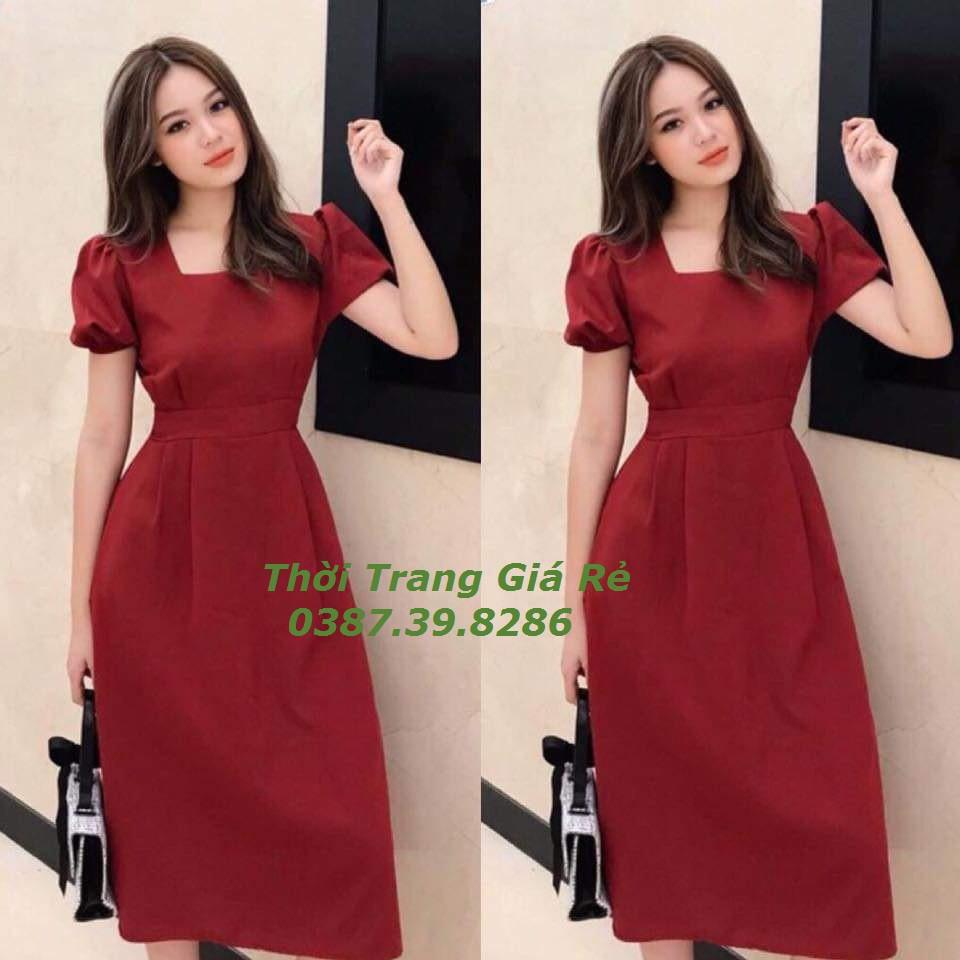 ĐẦM CỔ VUÔNG TAY PHỒNG