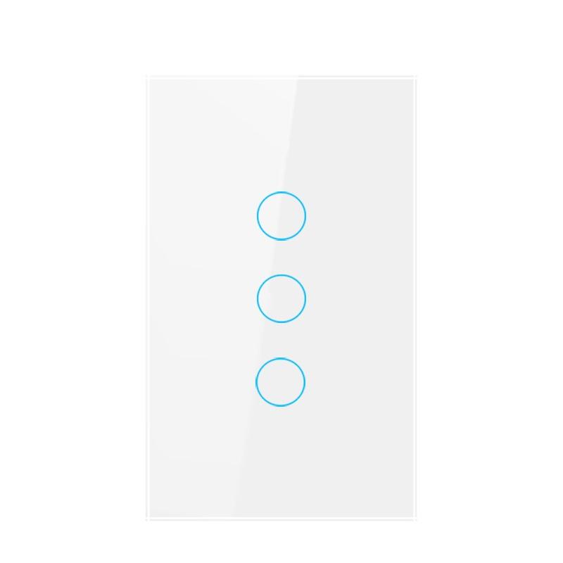 Công Tắc Thông Minh Wifi Tuya Smart Điều Khiển Từ Xa, Công Tắc Tuya/SmartLife Treo Tường+1.2.3.4 Nút Ấn Bảo hành 1 đổi 1 - Đen - 3 nút