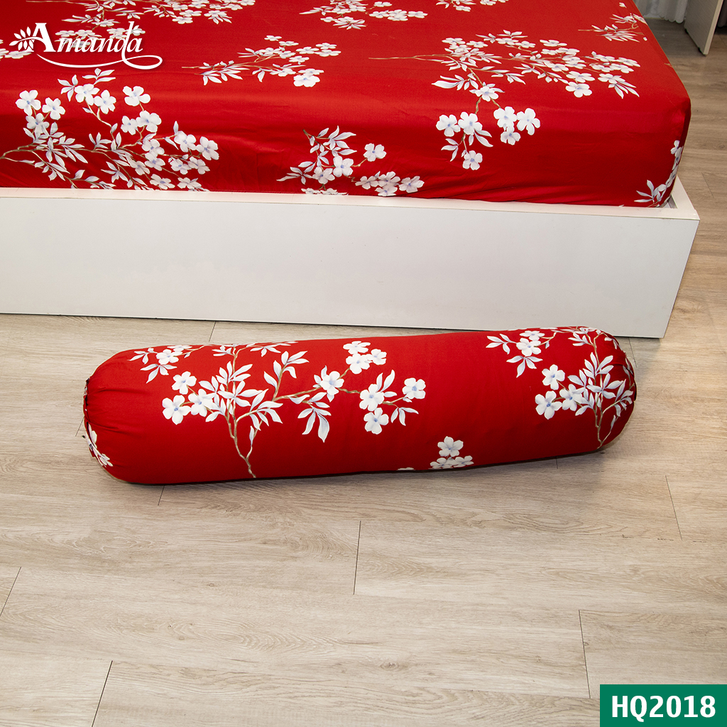 Áo gối ôm 35*105cm Amanda HQ2018, vải cotton lụa satin Hàn Quốc, mềm mịn tạo độ êm ái khi nằm