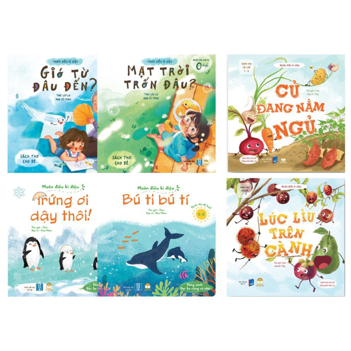 Combo Muôn Điều Kì Diệu Phần 1 - 2 - 3 Lẻ Tùy Chọn - Sách Thơ Cho Bé Tập Nói Tập Đọc 0 - 3 - 6 Tuổi - Combo6Qmuônđiềukìdiệup1 - 2 - 3