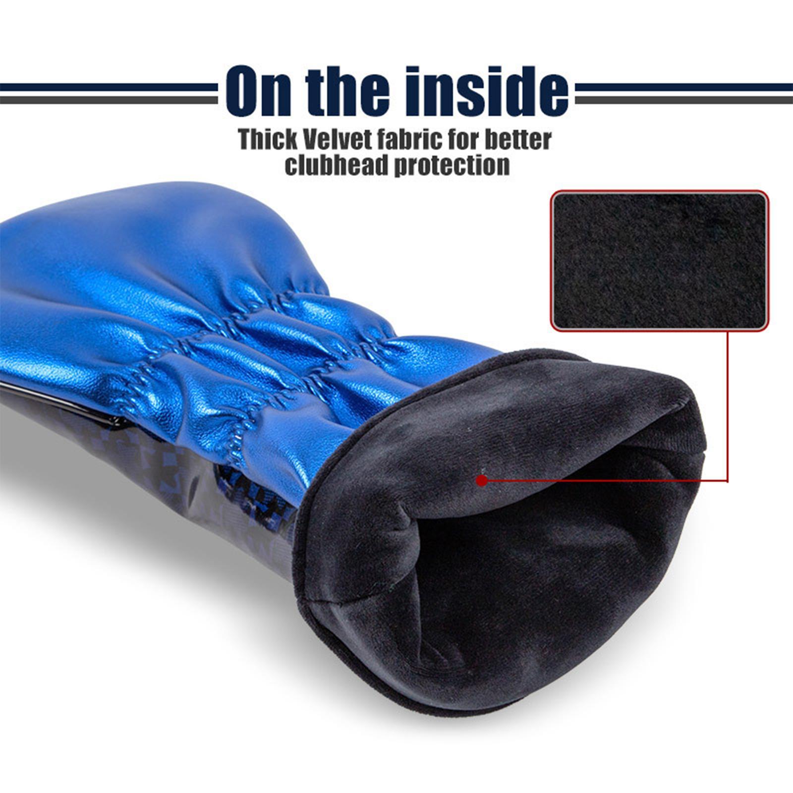 3pcs Golf Head Cover with Interchangeable Number Tag Headcover Guard for Driver Fairway Woods