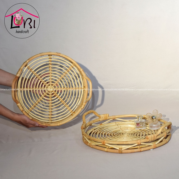 Khay mây tròn đựng đồ - bộ 3 - sang trọng, tinh tế