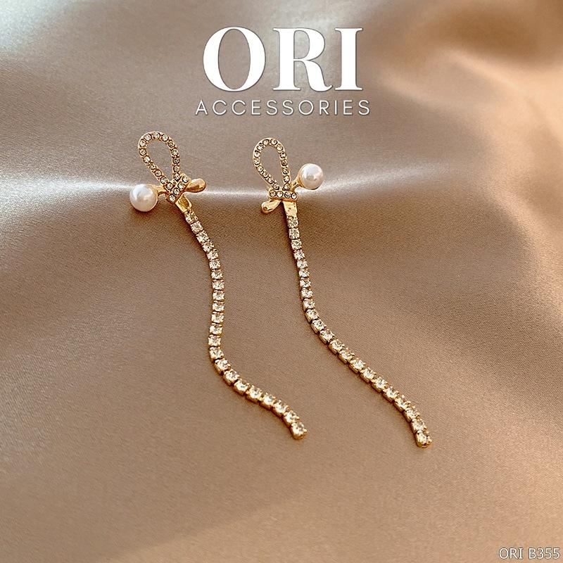 Bông tai nữ dáng dài đính đá Anselm độc đáo tinh tế ORI ACCESSORIES B355