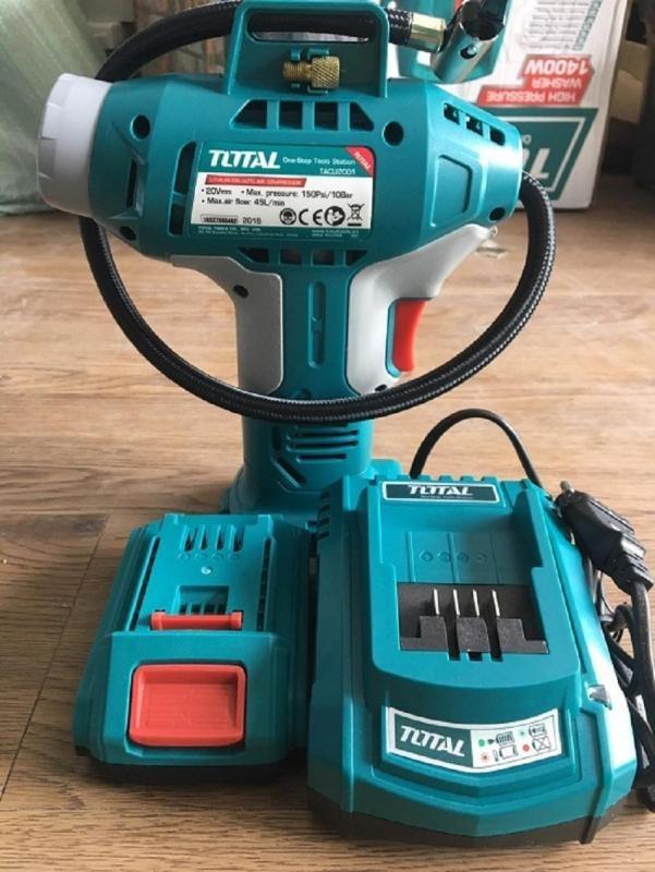 MÁY BƠM HƠI TỰ ĐỘNG DÙNG PIN 20V (160 PSI) (KHÔNG KÈM THEO PIN VÀ SẠC) TOTAL TACLI2001 - HÀNG CHÍNH HÃNG