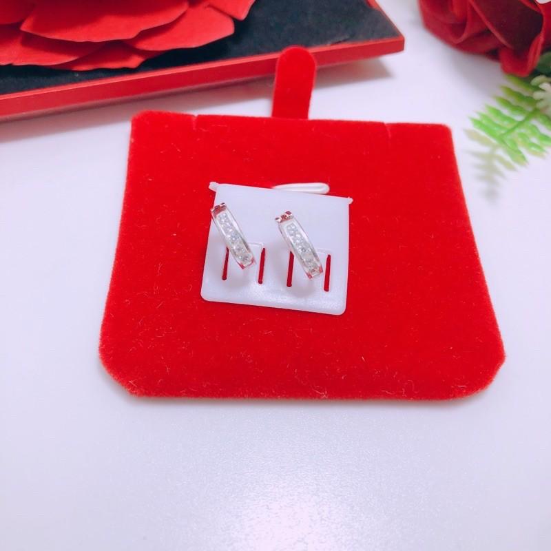Bông tai, khuyên tai vòng tròn gắn đá xinh xắn -