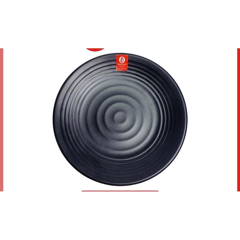 Dĩa nhựa melamine phíp tròn đen nhám
