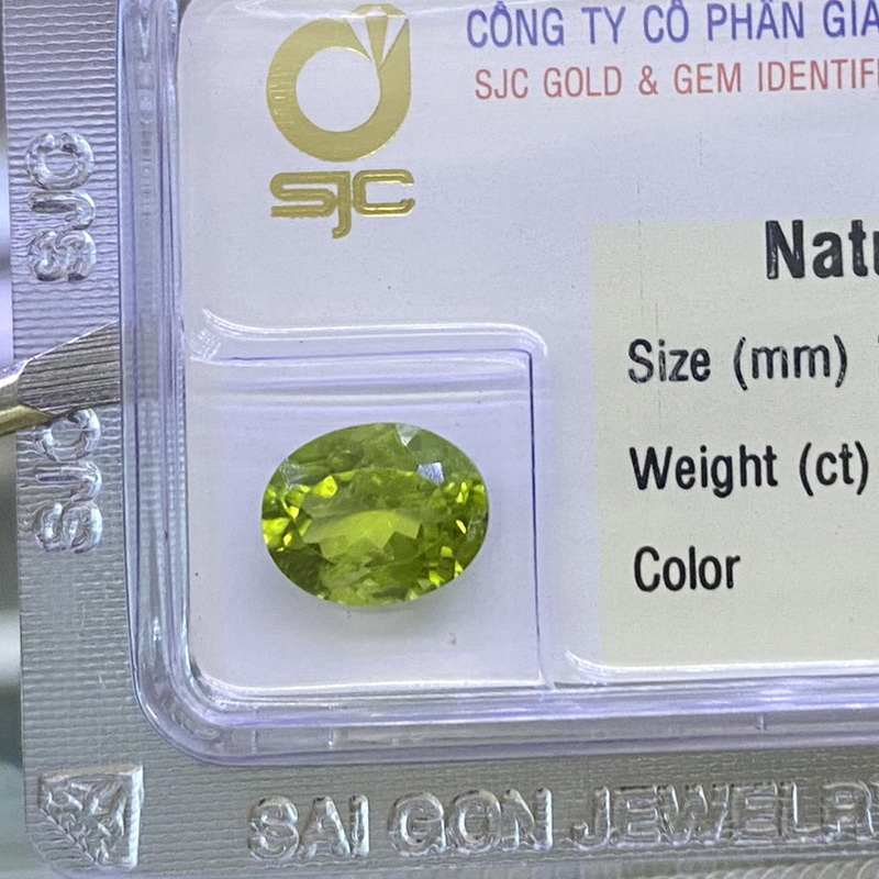 Viên Đá Peridot Ngọc Olivin Thiên Nhiên, Đá Phong Thủy Loại Lớn Mài Giác Oval Kiểm Định
