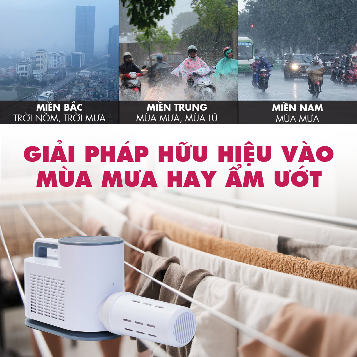 Máy Sấy Mishio MK308 tia UV Diệt Khuẩn Sấy Quần Áo, Sưởi ấm Chăn Nệm, Sấy Giày