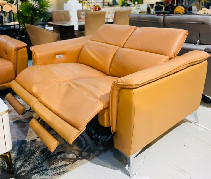 Sofa Thư Giãn Da Bò Chỉnh Điện 1m9 YB902 - 8019 Cam Apricot Alila
