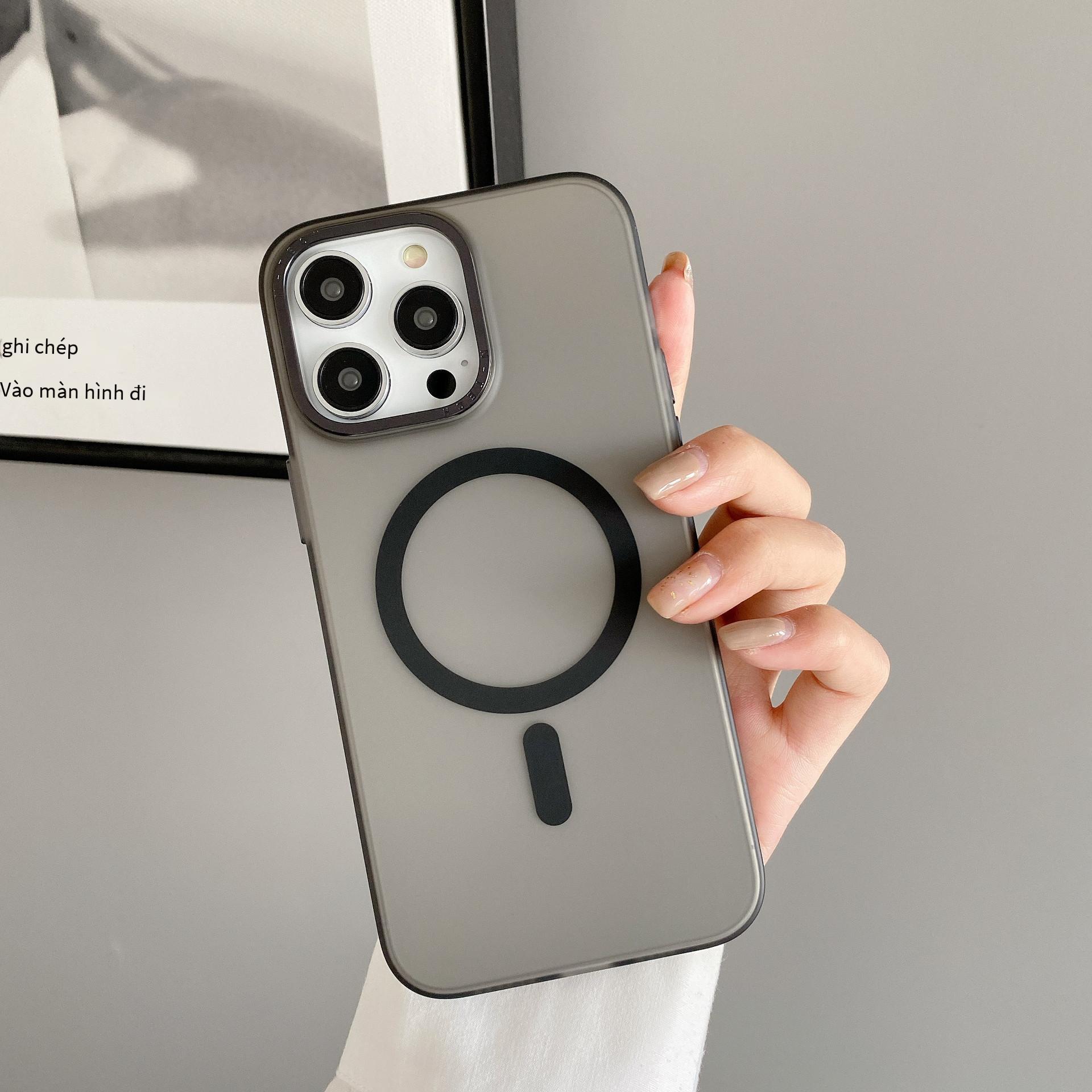 Ưu đãi đặc biệt thích hợp cho Apple 14 nút kim loại mờ vỏ điện thoại di động iphone13ProMax xe hút từ tính 12 lớp vỏ bảo vệ