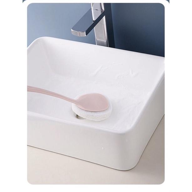 Chổi cọ nhà tắm SALE Bàn chải bồn rửa mặt tường nhà tắm toilet mút xốp tiện lợi QC232