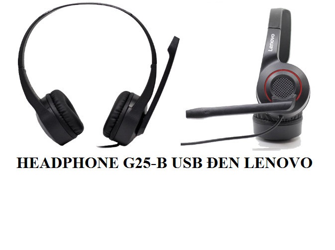 Tai Nghe G25-B USB Đen Lenovo - Hàng Chính Hãng