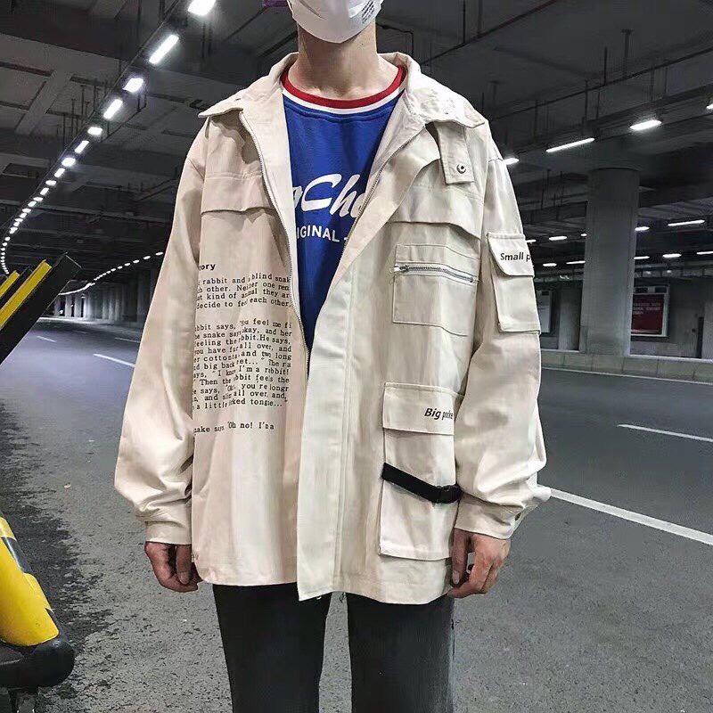 ÁO KHOÁC KAKI HỘP UNISEX IN CHỮ AKKHI01