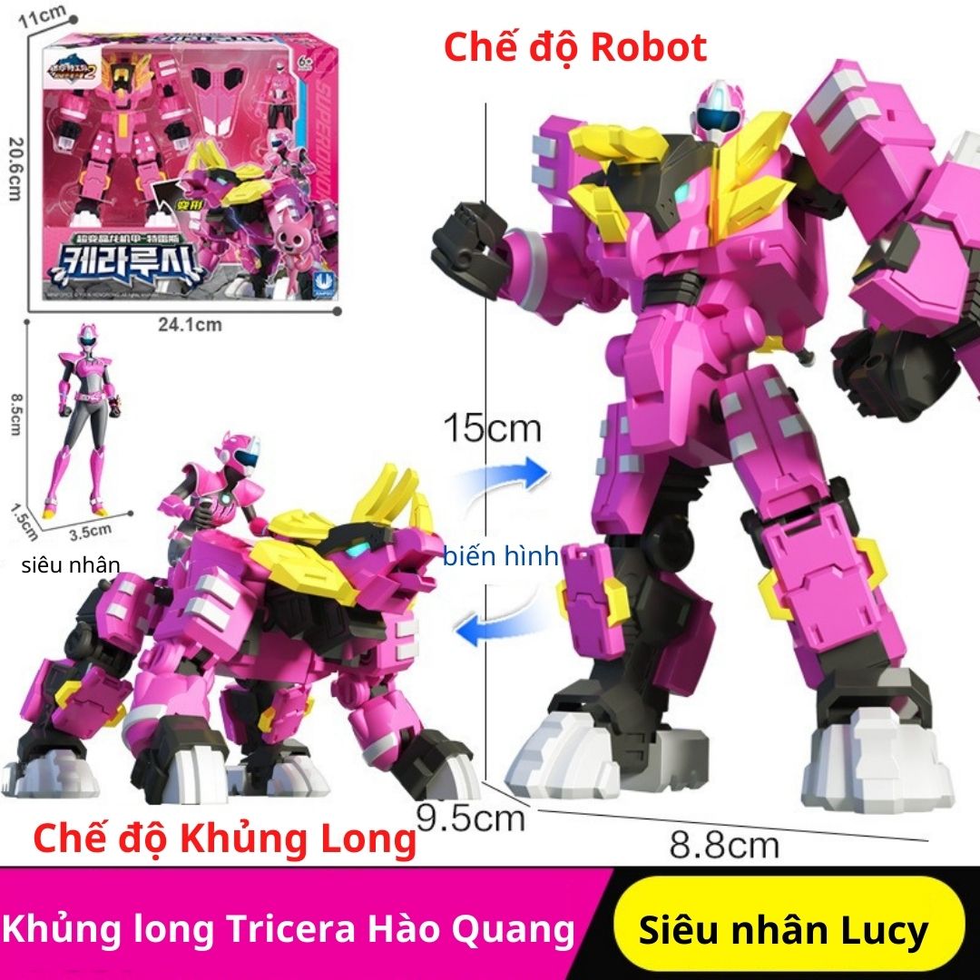 Đồ chơi mô hình MINIFORCE Robot siêu khủng long Tyranno Sấm Sét cùng siêu nhân