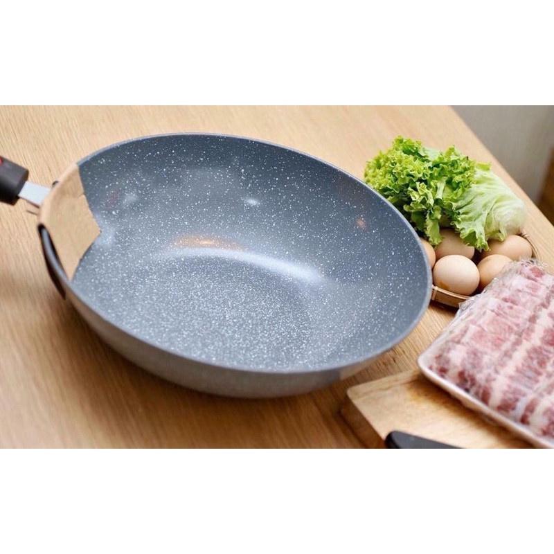 CHẢO ĐÁ HOA CƯƠNG SÂU LÒNG KOREA CHỐNG DÍNH CAO CẤP