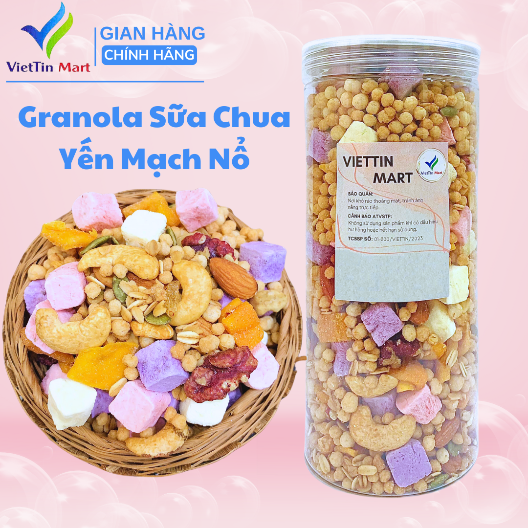 Granola Sữa Chua Yến Mạch Nổ Không Đường 500g VietTin Mart