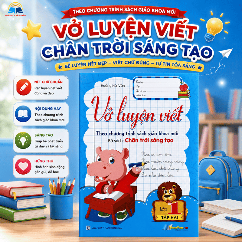 Sách - Combo vở luyện viết lớp 1 - Biên soạn theo chương trình sách giáo khoa mới chân trời sáng tạo