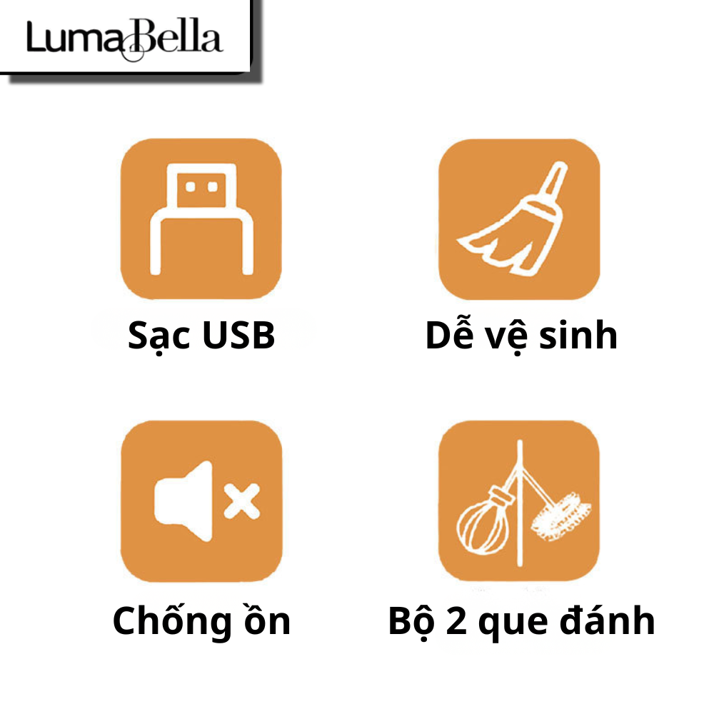 Máy đánh trứng, tạo bọt sữa cafe Lumabella LB-1772 thiết kế cầm tay cỡ nhỏ tiện dụng cho gia đình - DELIYA - HÀNG CHÍNH HÃNG