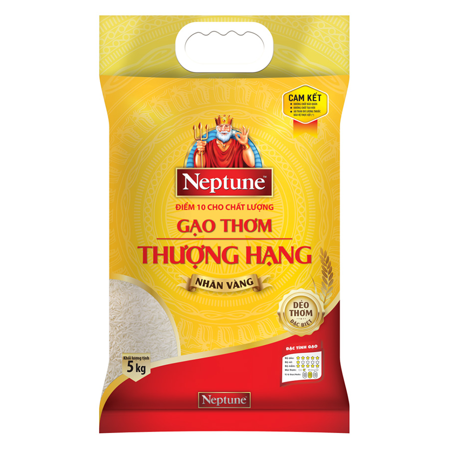 Gạo Thơm Thượng Hạng Neptune Nhãn Vàng 5kg