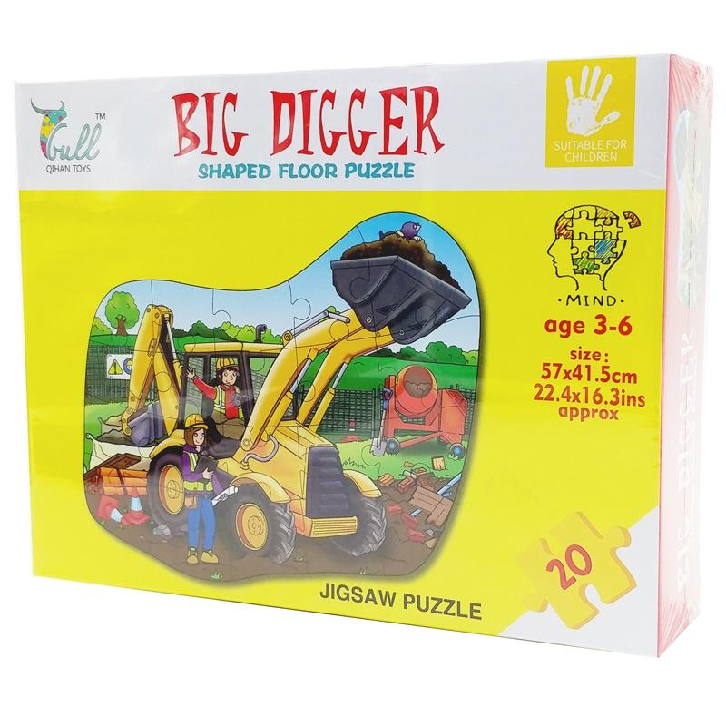 Bộ Xếp Hình Puzzle Big Digger - Qihan Toys 8219 (20 Mảnh Ghép)