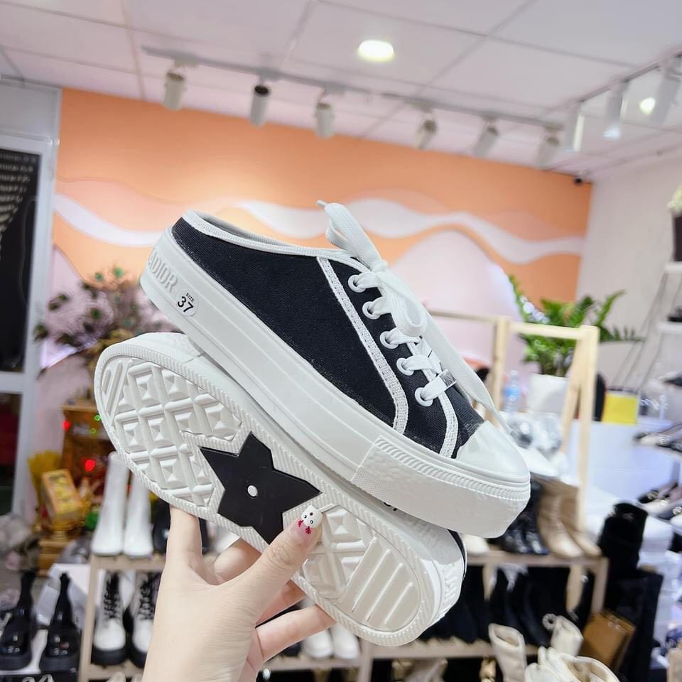 Giày cao gót nữ đế vuông hậu 2 quai 7 phân, giày sandal 7 phân quai ngọc hottrend