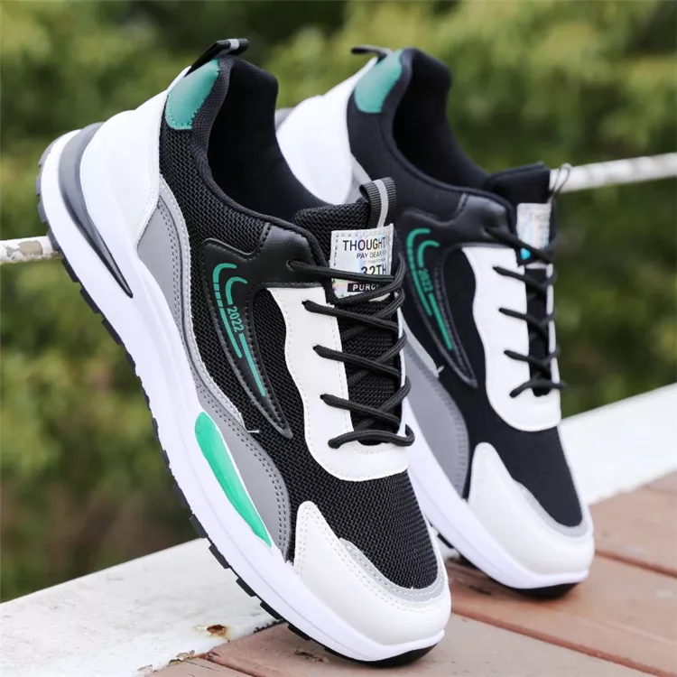 Giày Thể Thao Nam GEMI - Giày Sneaker Màu Đen - Xám, Giày Thể Thao Chạy Bộ, Thể Dục, Đi Chơi - G5296