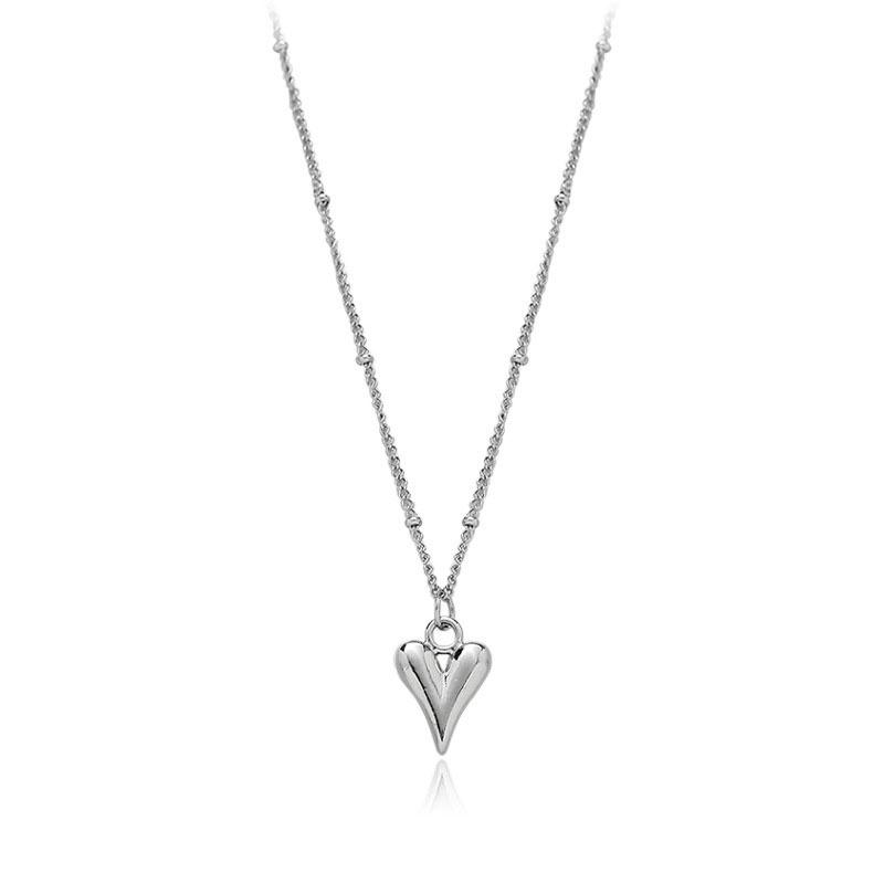 XiaoboACC 2021 New Korean Fashion Three-dimensional Heart Pendant Necklace