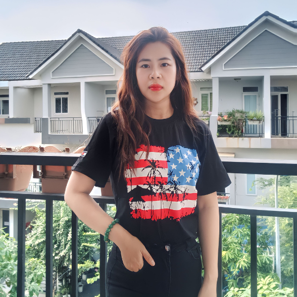 Áo Thun Nam Nữ Form Unisex Mặc Cặp, Áo In Hình Cờ Mỹ, Hình Chữ USA, Chất Thun Cotton Dày Mịn, Mã SP TM001